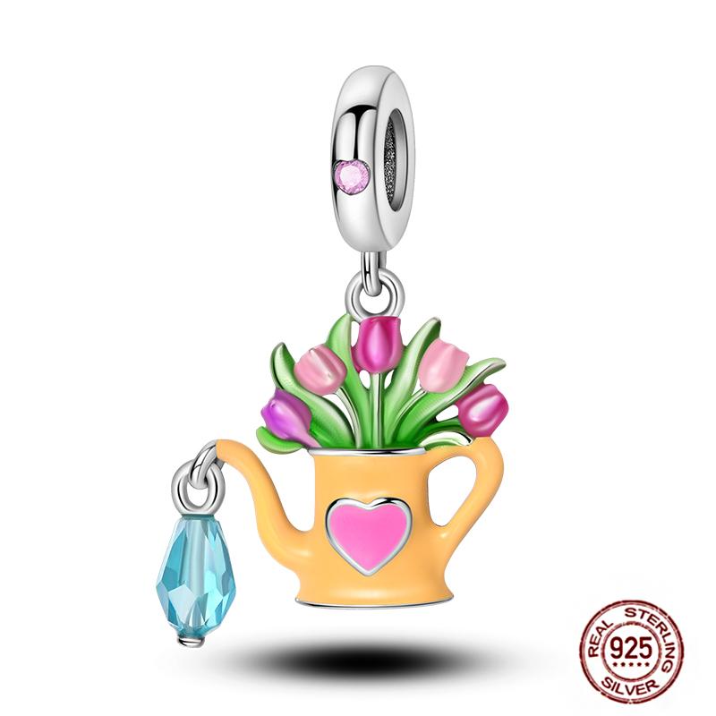 Ежедневные статьи Медные розовые парфюмерные шармы Камера Гантель Смарт-часы Бусины Подходят для оригинальных браслетов DIY Ювелирный подарок