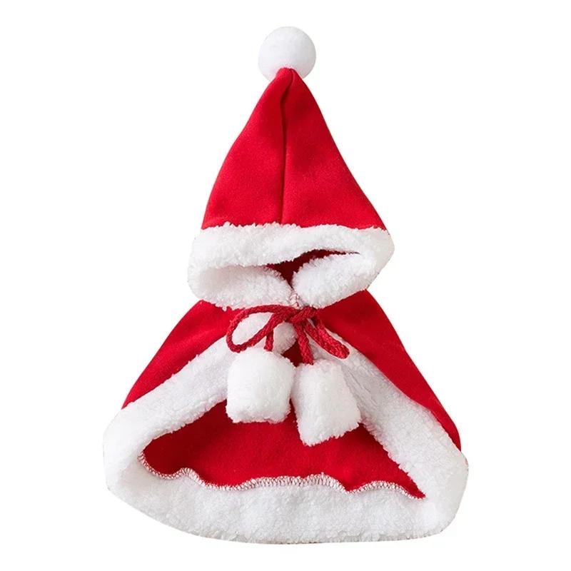 Cat Costume Santa Cosplay Funny Transformed Cat/Dog Pet Christmas Cape Dress Up Clothes Red Scarf Cloak Props Decoration