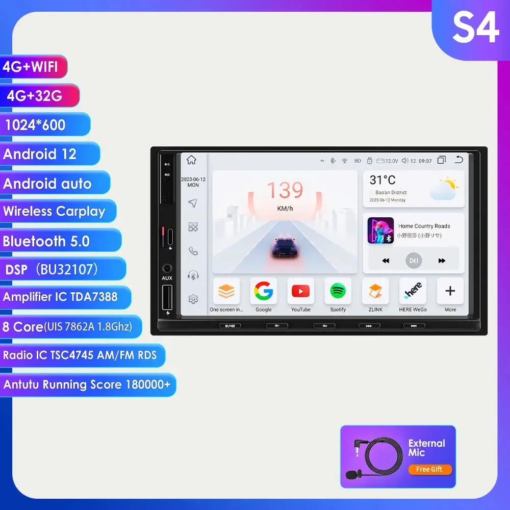 7" Ossuret 2Din CarPlay Android Auto Universal Car Radio Navigation GPS TypeC 4G BT Quad Octa Core UI7862 Headunit IPS Screen
