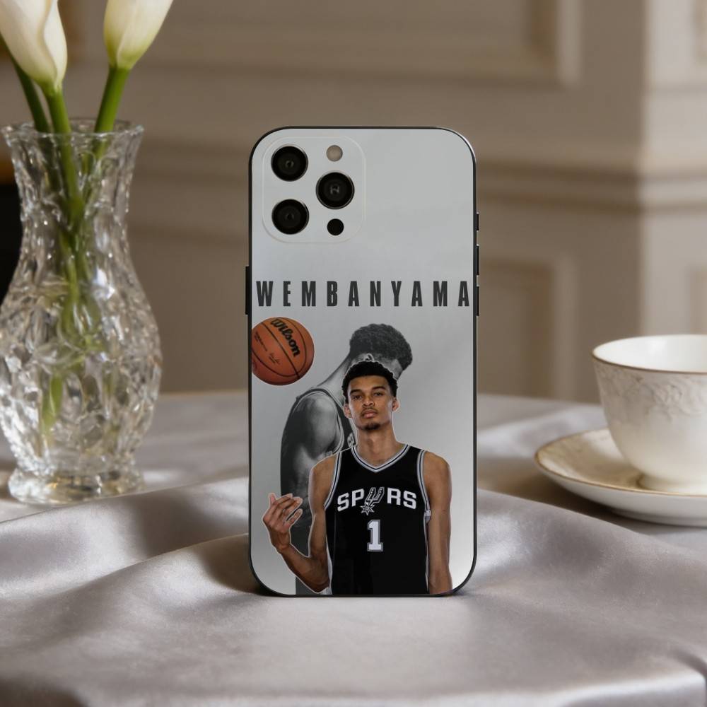 V-Victor-R Renowned SPORT W-Wembanyama-A Phone Case For iPhone 17,16,15,14,13,12,11 Plus,Pro Max,XS,Soft Silicone Black Cover