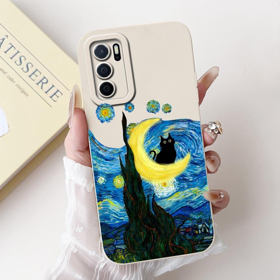 For Oppo A16 A16s A16k A16e Phone Case Soft Matte Silicone Capa Oppo A54s CPH2273 Funda Goothic Style Cartoon Panda Back Cover