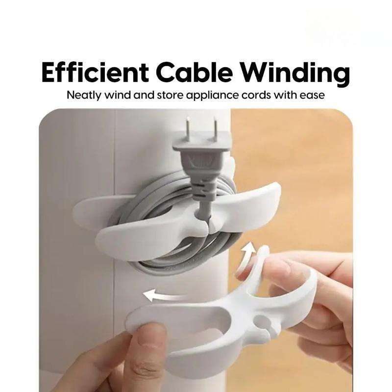 2pcs Household Kitchen Storage Wire Winder Traceless Plug Fixed Power Cord Organizer Cable Management Home Storage Tools