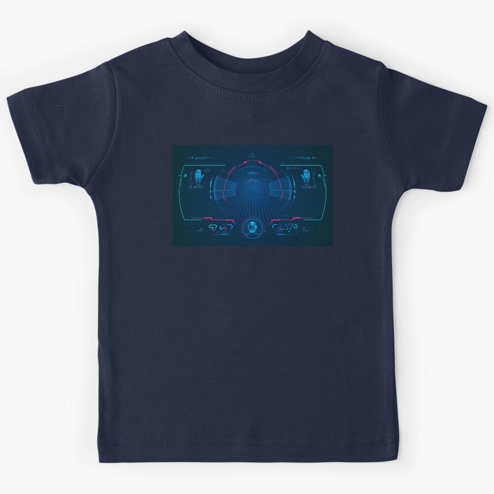 vr technology virtual reality hologram interface Kids T-Shirt