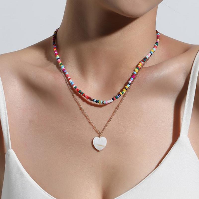 Богемные женские разноцветные бусины ручной работы ожерелья с любовью ювелирные изделия подарок