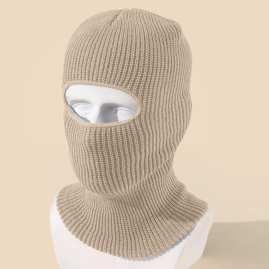 1-Hole Ski Mask Knitted Face Cover Adult Winter Balaclava Full Face Mask For Winter Outdoor Sports