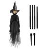 Halloween LED Scream Witch Decor with Voice Control Light Up Screaming Witch Decor Scary Witch Stake Decor for Garden Party