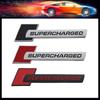 3D Premium Supercharged for Car Hood Fender Trunk Rear Bonnet Nameplate Decal Emblem Badge Sticker