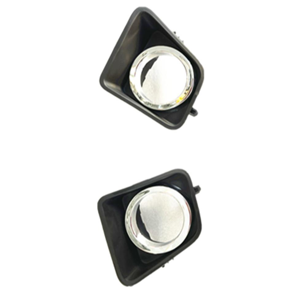 Black Chrome Front Bumper Fog Light Housing Trim LH & RH For 14-20 Toyota Tundra