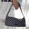 Новая нишевая простая прямоугольная регулируемая универсальная сумка-мессенджер через плечо с полным принтом в черно-белый горошек, маленькая сумка