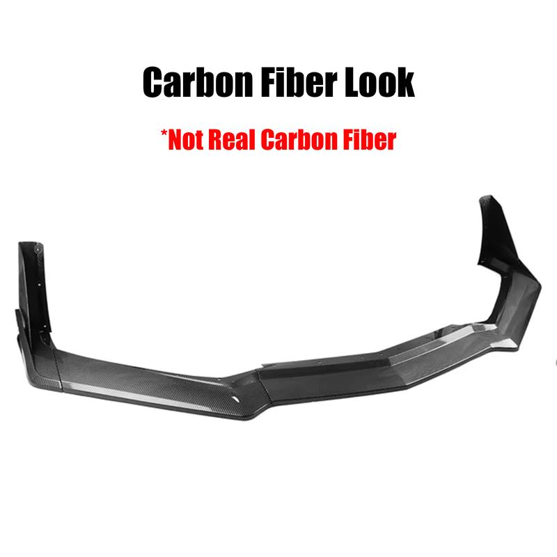 Car Front Bumper Lip Spoiler Splitter For Chevrolet Corvette C8 2 Door Z51 Stingray STG 3 2020-2024 Glossy Black Carbon Look