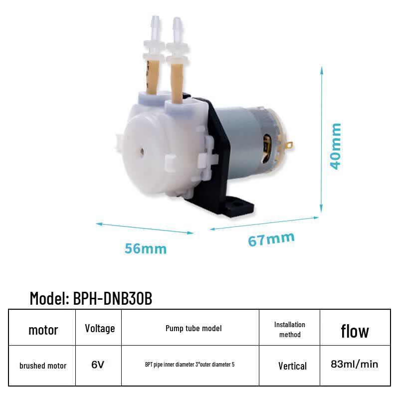 Jun Ding Ying BPH-DNB30B 6V Vertical Micro Peristaltic Pump Head