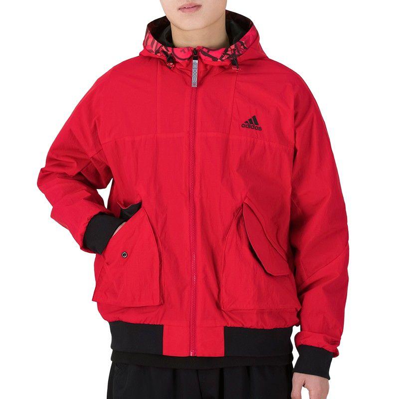 adidas CNY Куртки Мужские Красные С Капюшоном Средней Толщины Другие HC0267
