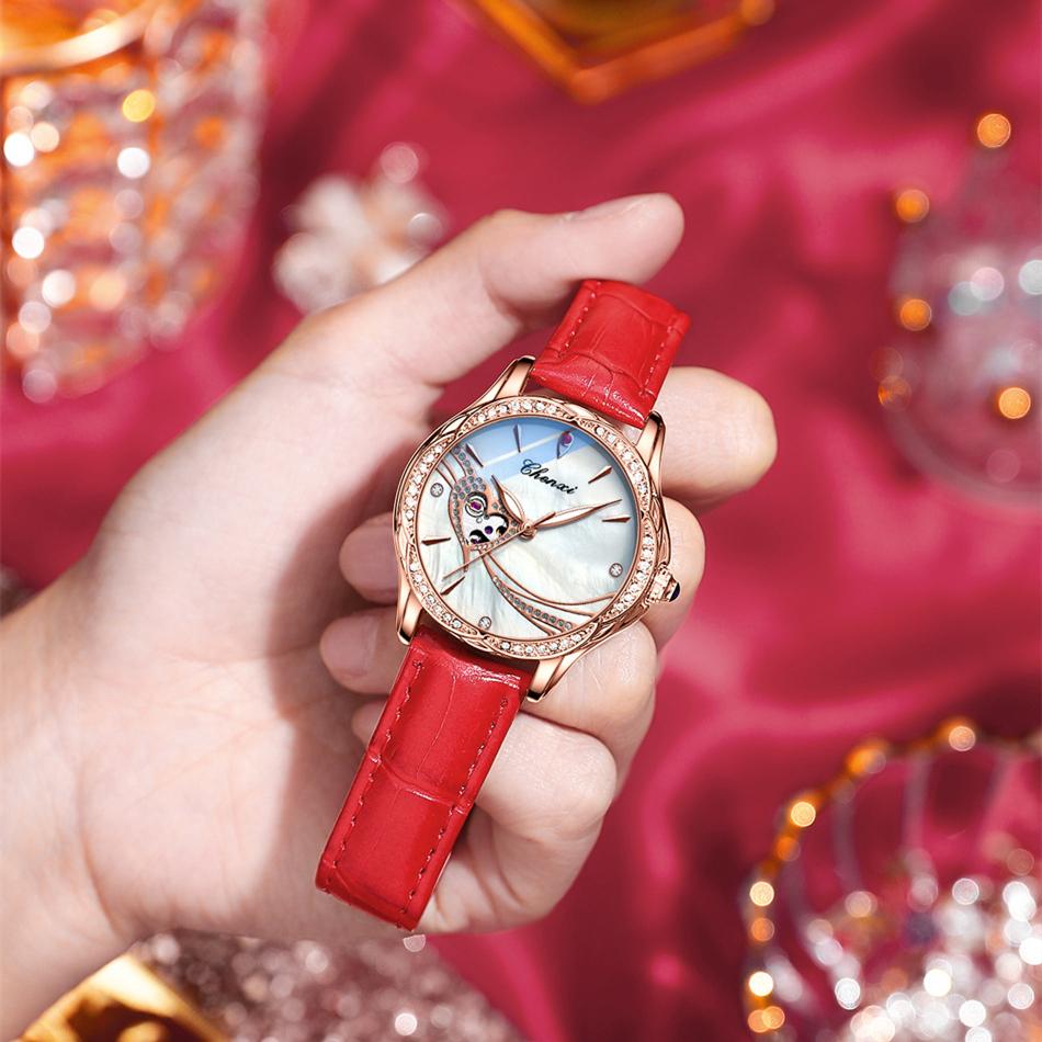 Новые роскошные женские часы высшего бренда с коробкой, водонепроницаемые автоматические модные женские механические часы