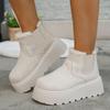 Casual Slip On Female Ankle Boots Botas Mujer  Winter Women Snow Boots Plush Warm Non Slip Waterproof Ladies Flats Shoes