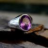 Мужское кольцо с аметистом, Мужские украшения из стерлингового серебра 925 пробы, Кольцо ручной работы, Подарок для мужчин, Мужское обручальное кольцо, Кольцо с драгоценным камнем, Новогодний подарок