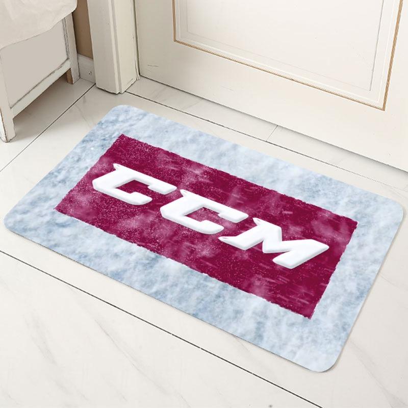 Коврик CCM Hockey - Логотип Бренда Клюшка для Хоккея Оборудование Динамичный Многоцветный Спортивный Фан Декоративный Домашний Декор Ковер Придверный Коврик