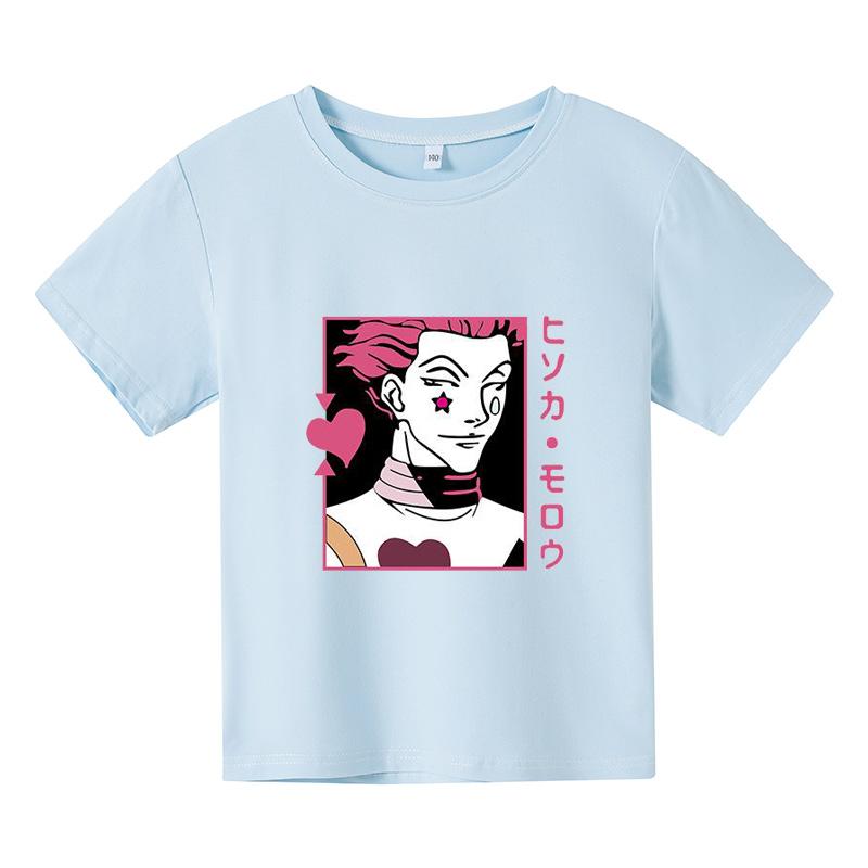 Футболка Hunter X для мальчиков, хлопковая футболка Awesome с предварительной усадкой, с круглым вырезом, с короткими рукавами, детская футболка Hisoka Morow, аниме HxHTee Merch