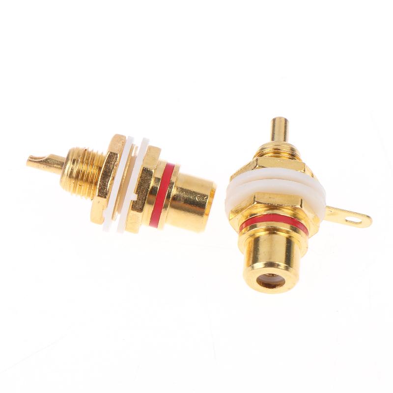 4Pcs Rca Female Socket Lotus Connector Chassis Panel Mount Adapter Audio Terminal Plug 3.5Mm Av Plug Gold Plated