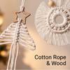 5-piece set Cotton Hand‑Woven Christmas Macrame Ornaments Boho Hanging Decor for Xmas Tree Wall Living Room Holiday