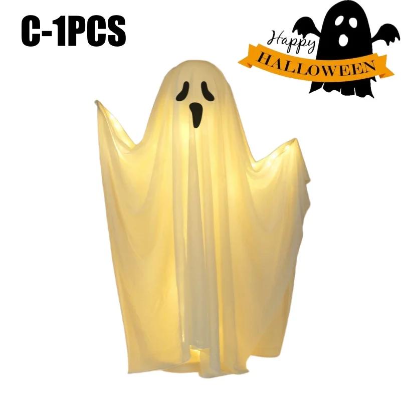 Spooky Lighted Standing Ghosts 85cm 165CM Outdoor Halloween Decor Scary Animated Haunted Porch Front Door Yard Party Atmosphere