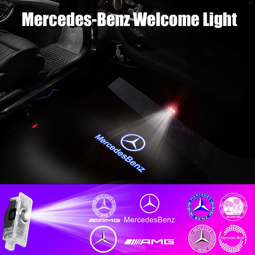 EKR2 2PC Car Door Welcome Light Auto Emblem Projector Lamp For Mercedes Benz AMG E-class Couple-C207 Cabriolet-A207 ClS-C218 ClA-C117