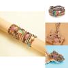 Ethnic Style Three Layer Winding Leather Jewelry With Colorful Crystal Chips For Fashion Wear