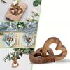 Wooden Intertwined Double Hearts Ornament Memorial Gift Keepsake For Decoration
