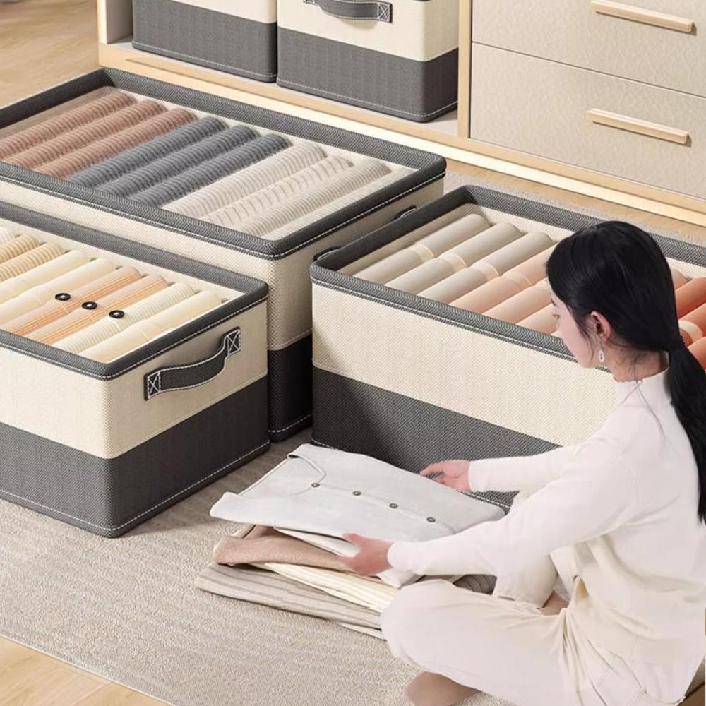 Foldable Clothes Organizer Boxes Jeans Pants Sweater Storage Box Cabinets Drawers Divider Storage Basket Wardrobe Underwear Orga