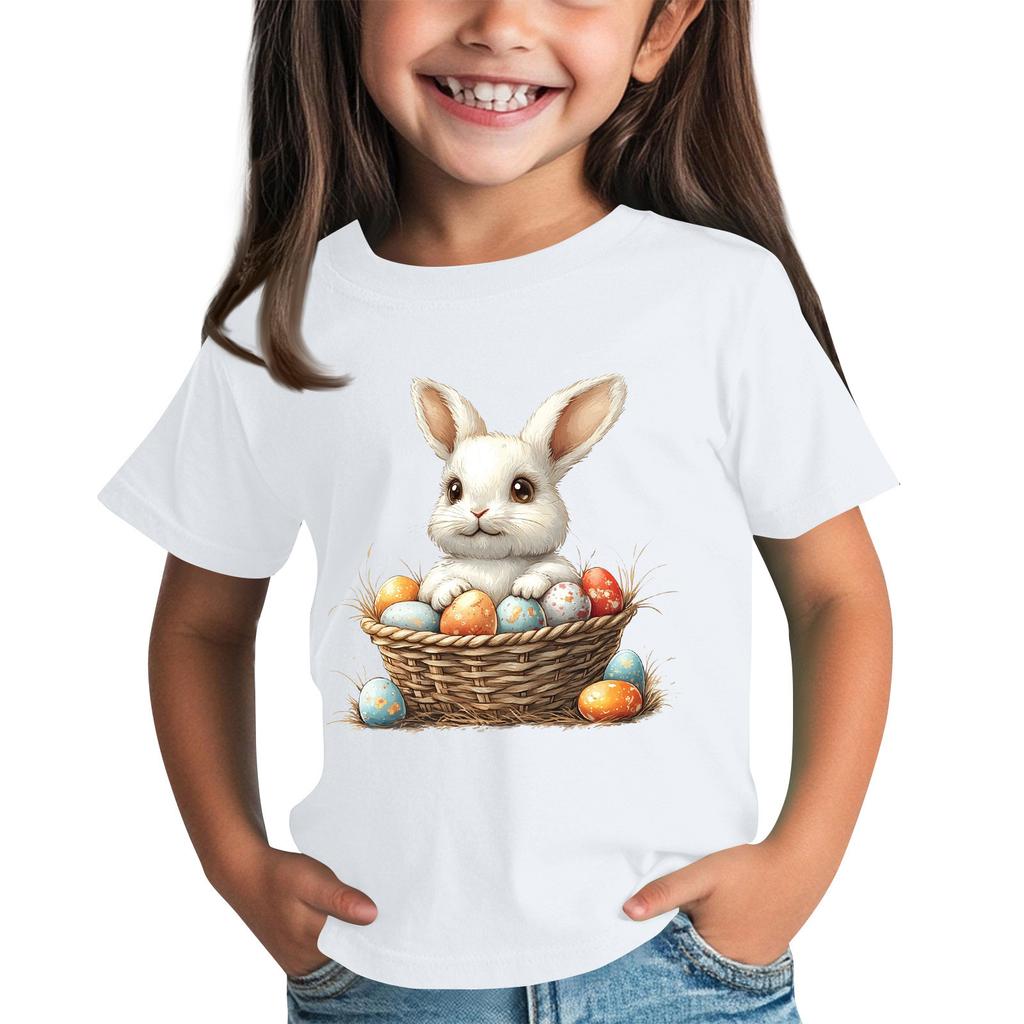 Children's Short Sleeve Neck T-Shirt Animal Print Daily Casual Top