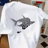Kids Crewneck Short Sleeve T-Shirt, Summer Creative Fish Print, Breathable Comfortable Stylish Casual Tee