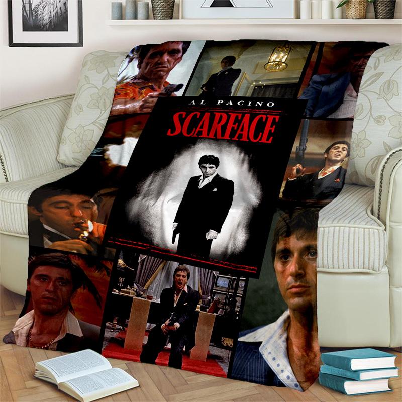 Printing Movie Scarface Tony HD Blanket,Soft Throw Blanket for Home Bedroom Bed Sofa Picnic Travel Office Cover Blanket Kids