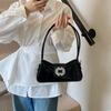 Summer New Fashionable Bright Diamond Shoulder Bag Underarm Bag Trendy Simple High Value Messenger Bag Baguette Bag