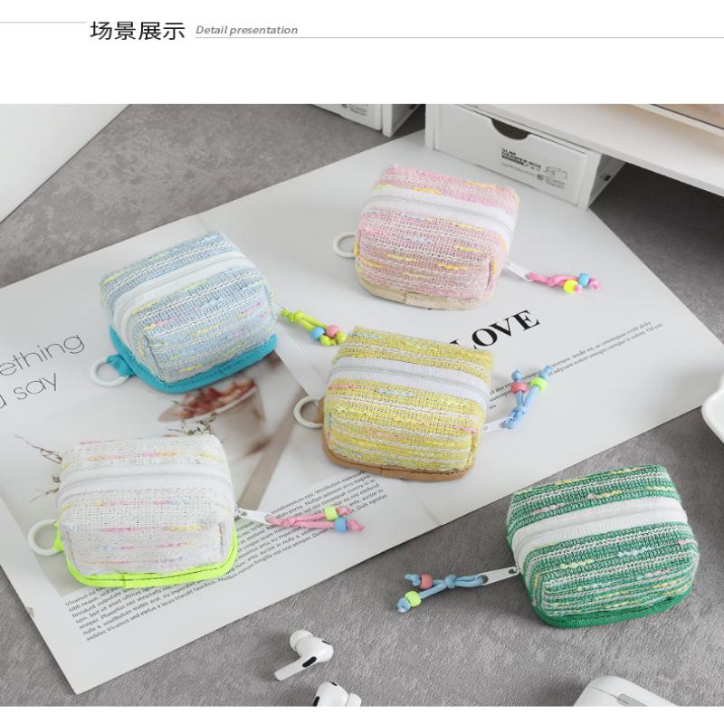 Mini Waterproof Earphone Case Cute Multifunctional Storage Pouch for Coins Keys Jewelry Home Travel