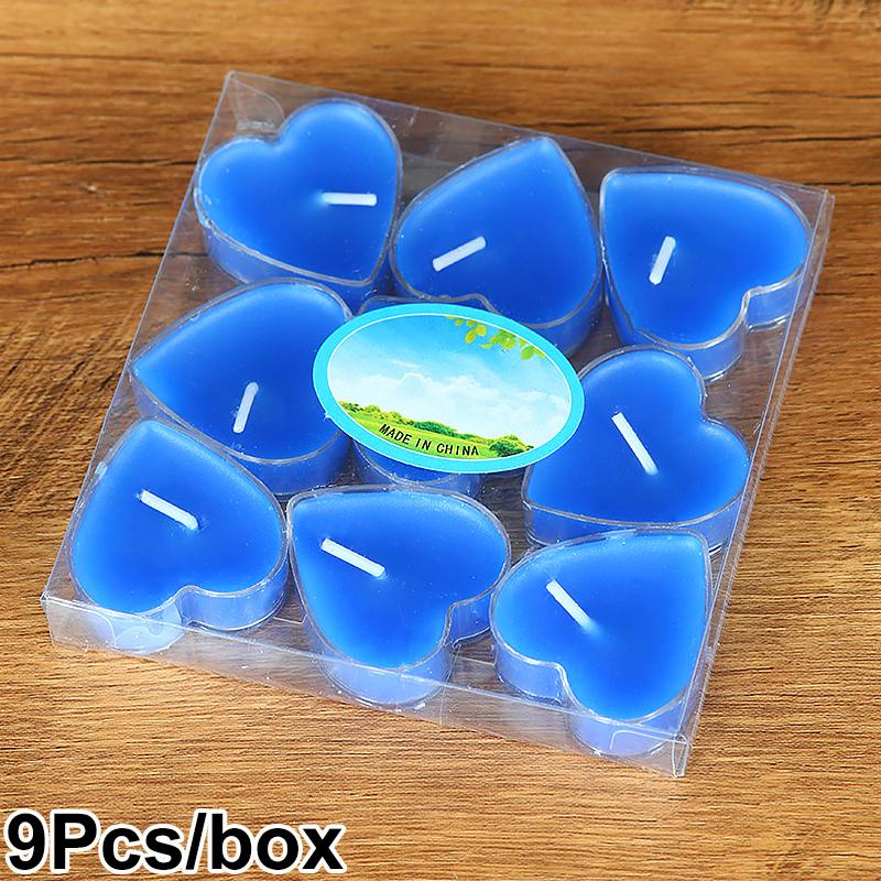 9Pcs/Box Box-Packed Romantic Love Candle Small Candle Confession Candlelight Heart-Shaped Aromatherapy Propose Valentine's Day