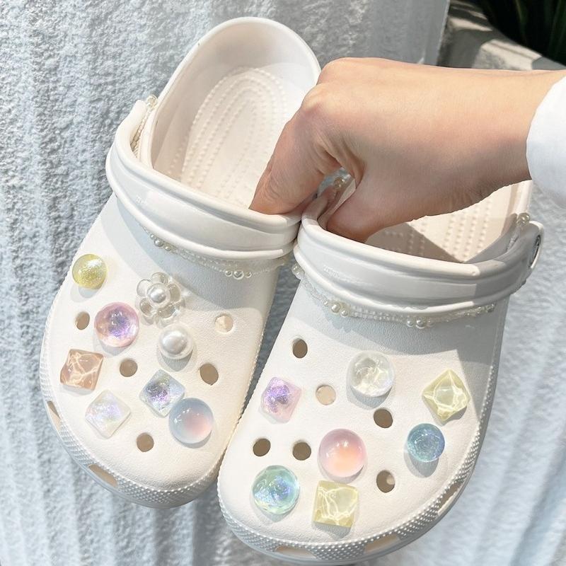 1 набор DIY разноцветных порошковых подвесок для обуви, модный набор с кристаллами, жемчугом, цветами, съемные аксессуары для обуви