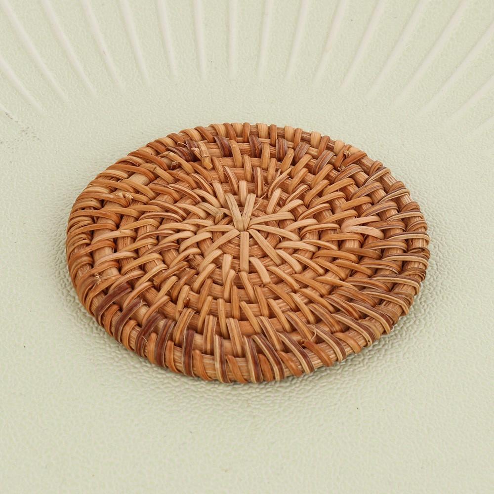 4 шт./компл. круглые подставки из натурального ротанга, коврик для чаши, изоляционные салфетки ручной работы, подкладка для стола, коврики для чашек, кухонные украшения, аксессуары