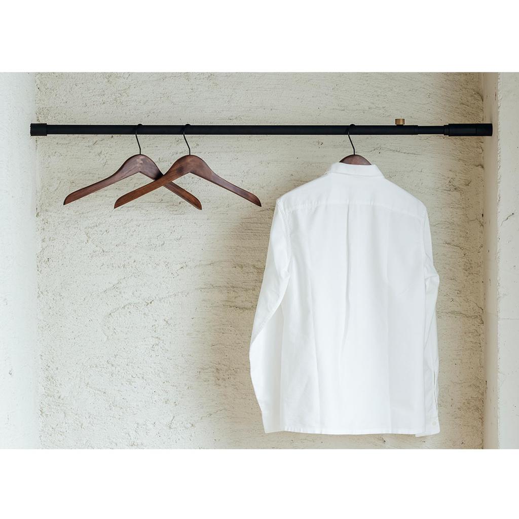 DRAW A LINE 002 Tension Rod B Black (D-B-BK) - Vertical and Horizontal Mounting, 115-190cm Wide, 15-2.5kg Load Capacity