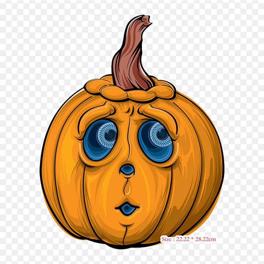 Free Halloween Clip Art Jack O' Lantern Iron On Heat Transfer Printing Vinyl Patches Sticker for Clothes DIY Appliques Washable Patches