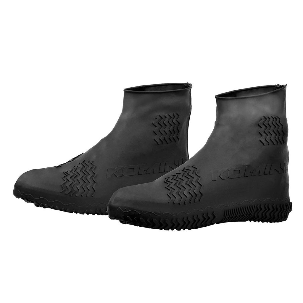 KOMINE Мотоциклетный чехол для сапог с молнией сзади, силиконовый, черный, водонепроницаемый, дождевик RK-360