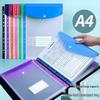 3D Vertical A4 Transparent Student Exam File Bag with 11 Pockets