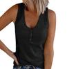 Summer Female Tank Tops Button Undershirt Solid Color Vest V-neck Sleeveless T-shirt Tops