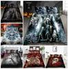 Home Bedding Set 3DA Digital Printed Skull Quilt Cover and Pillow Cover Set Single/Double Full Size Home Decoration Bedding Set