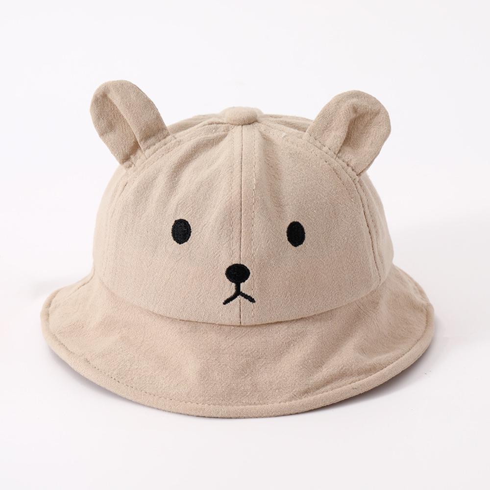 Cotton Baby Bucket Hat Korean Boys Girls Sunhat Lovely Baby Bear Hat Toddler