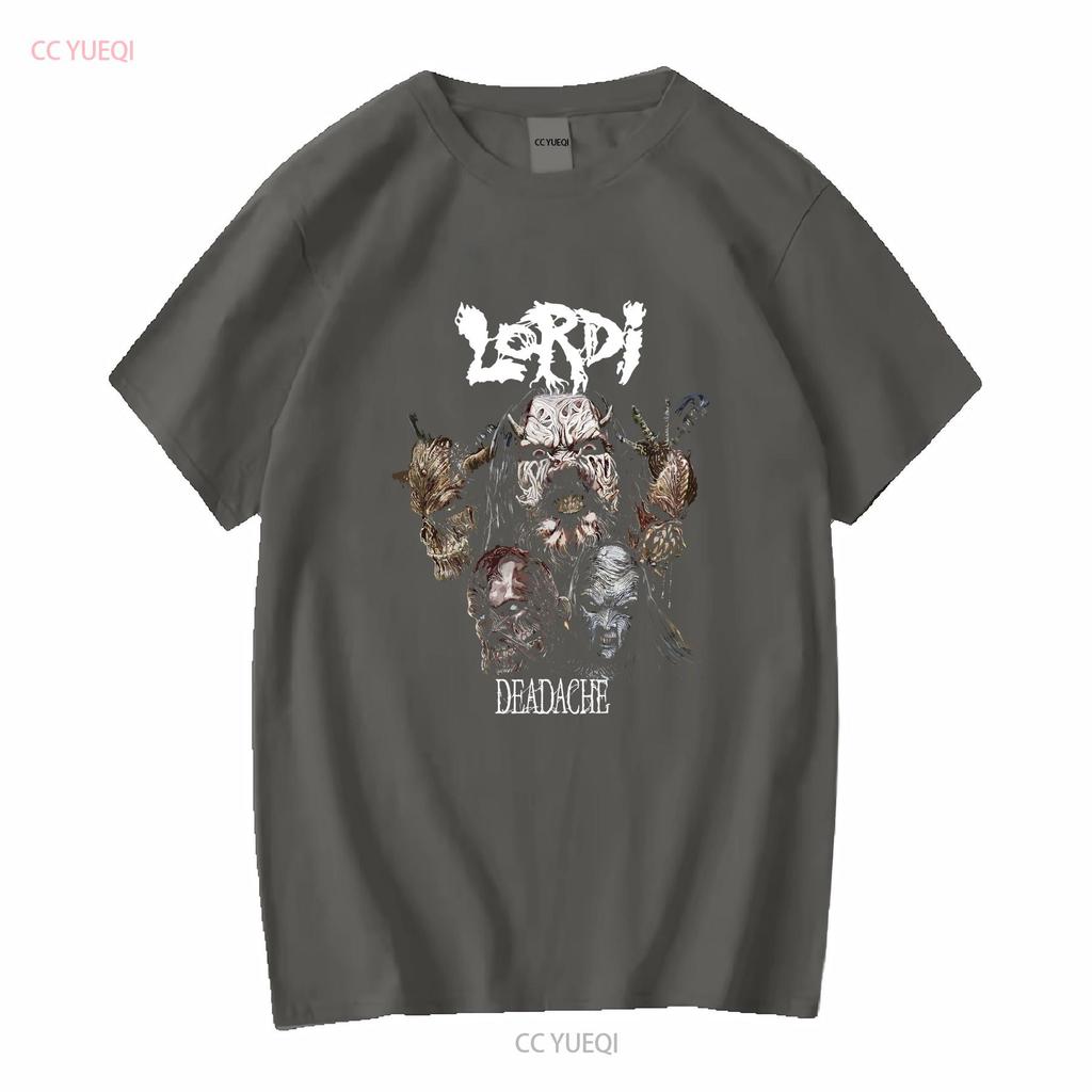 Lordi Deadache 90-е 00-е Концертный Тур Метал-Группа Черная Футболка выцветшая винтажная Стиранная Дышащая Унисекс Мягкая уличная одежда Повседневная