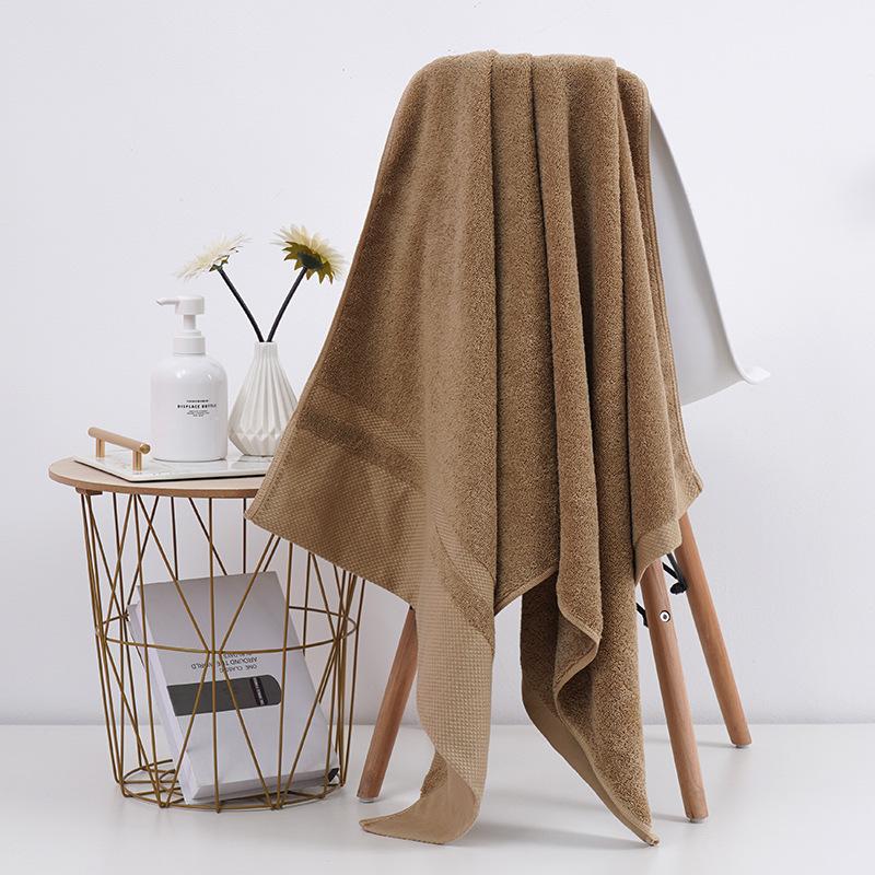 Stock-out Thickened Absorbent Large Bath Towels Foreign Trade Cross-border Gift Printed Logo Plain Weave Beach Use