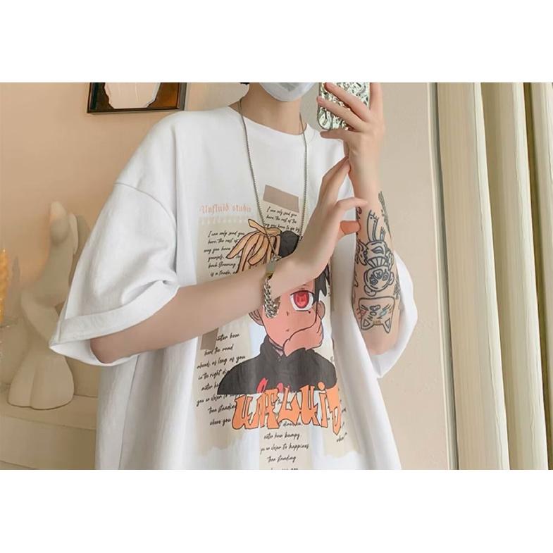 Short Sleeve T-shirt Men's Fashion Brand Summer Loose Half Sleeve 2024 New Internet Celebrity Fashion Ins Simple Printed Top