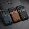 Luxury Faux Leather Oil Wax Pattern Phone Case Card Holder Bag Stand for IPhone 17 Pro Max 16 Plus 15 14 13 12