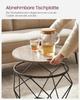 VASAGLE Round Coffee Table, Set of 2, Living Room Table, Side Table, Vintage Flair, Removable Table Top for Living Room, Greige-Black