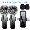 Pink 1 in 4 Lavalier Microphone Noise Cancelling Wireless With Wind Muff Lapel Mic For iPhone Android Camera 4 Pack LED Display 6