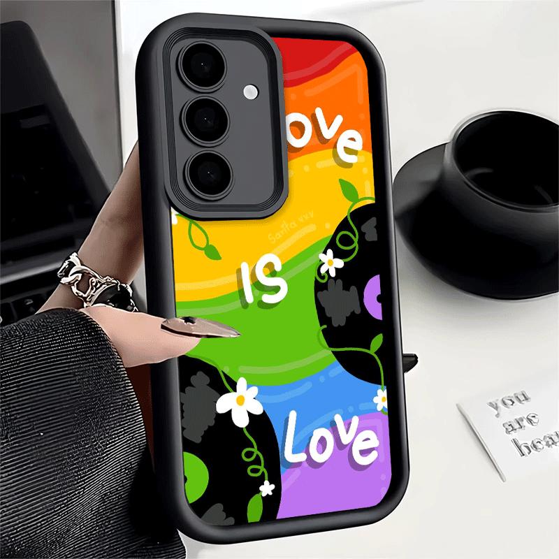 Phone Case for Samsung Galaxy S26 S25 Ultra S24 FE LGBT Rainbow Love Is Love Shell S23 Plus S22 + S21 S20 5G Soft Silicone Funda